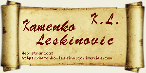 Kamenko Leškinović vizit kartica